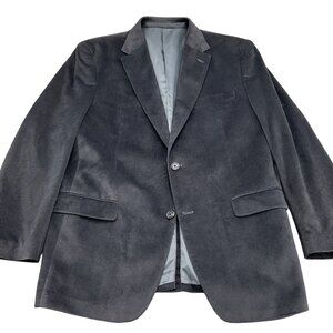 Ralph Lauren Chaps Blazer Men 42 Gray‎ Black Herringbone Plush Classic Jacket